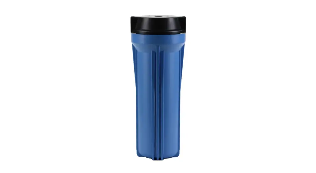 [HWT-HF2-10BLBK12] Filter Housing, 2.5" x 10", Blue Body, Black Flat Cap, 1/2" Ports, NSF