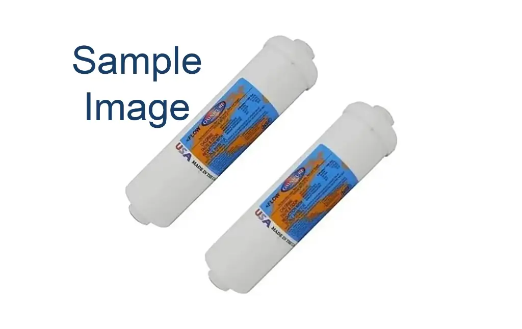 [HN-2512X2-FRIDGE] 2 Inline Refrigerator Filters, 2.5" x 12", 1/4" FNPT Coconut, 3500-Gal w/ Shutoff Valve
