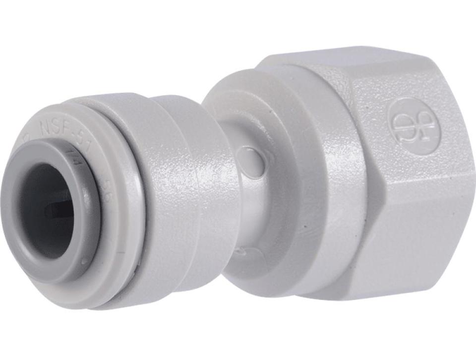 [JHN-PI450822S] John Guest 1/4"x 1/4" NPTF Female Adaptor: Acetal Grey