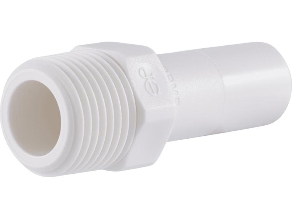 [JHN-PP051624W] John Guest 1/2" x 1/2" NPTF Stem Adapter, PP: White