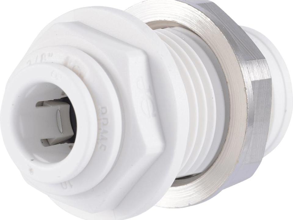 [JHN-PP1212W] John Guest 3/8" Bulkhead Union-PP: White