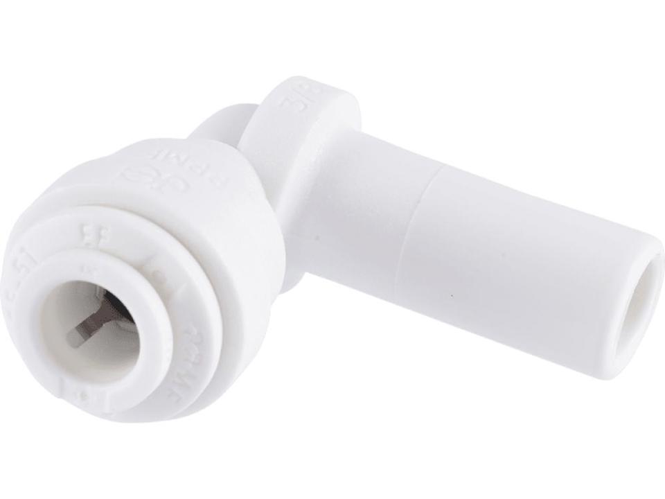 [JHN-PP220808W] John Guest 1/4"-1/4" Plug In Stem Elbow-PP: White