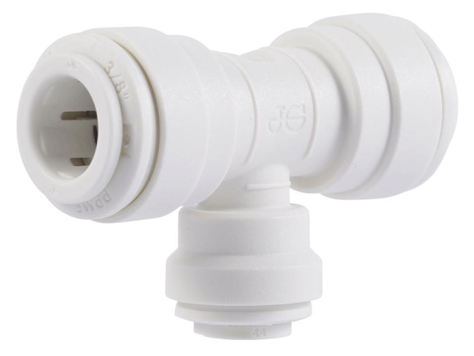 [JHN-PP30121208W] John Guest 3/8" - 3/8" - 1/4" Reducing Tee- PP: White