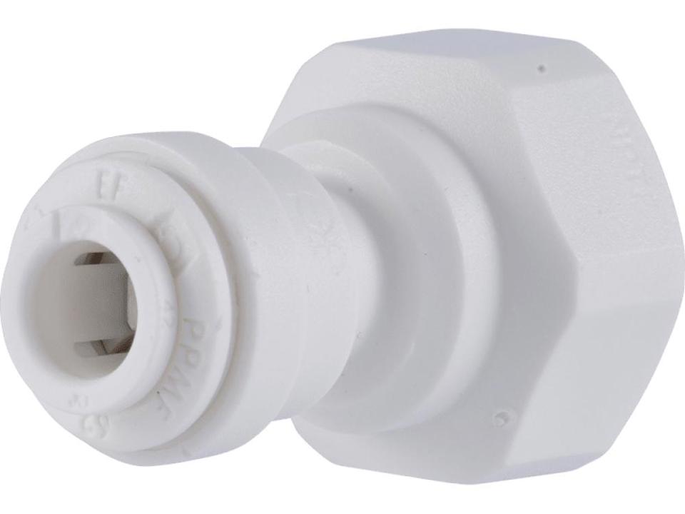 [JHN-PP450822W] John Guest 1/4" x 1/4" NPTF Female Adaptor; PP: White