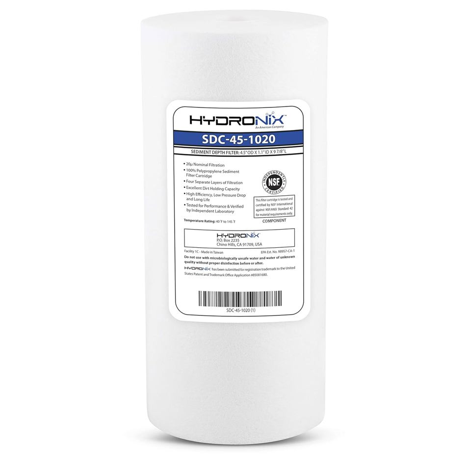 [HWT-SDC-45-1020] Hydronix NSF Sediment Filter 4.5" x 9 7/8", 20M