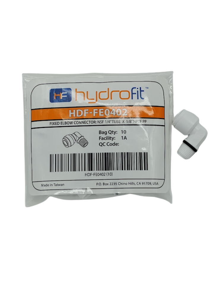 [HWT-HDF-FE0402] Hydrofit 1/4" Tube x 1/8" MNPT Fixed Elbow