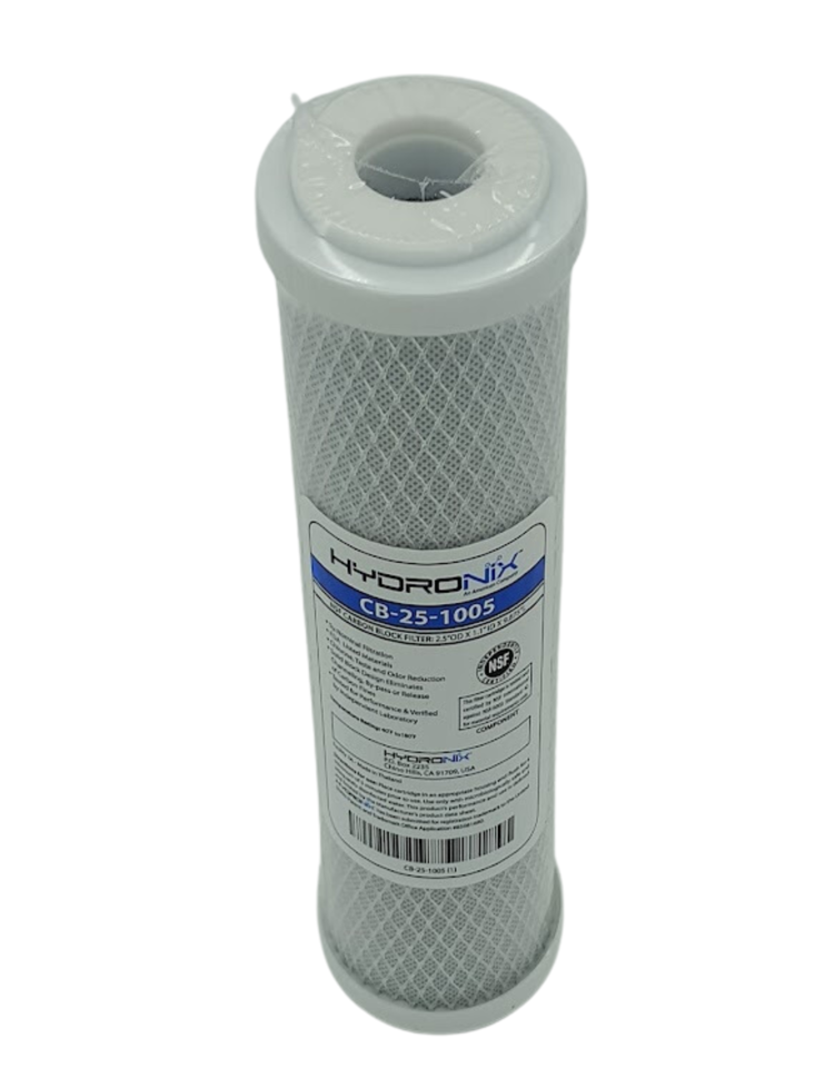 [HWT-CB-25-1005] Hydronix NSF Carbon Block Filter  2.5" x 9 7/8", 5M