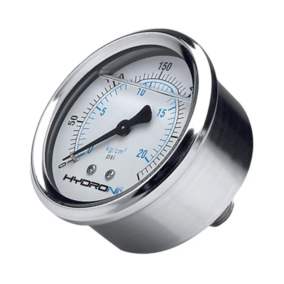 [HWT-PG25160B] 2.5" SS x 1/4" NPT, 0-160psi - Back Flange