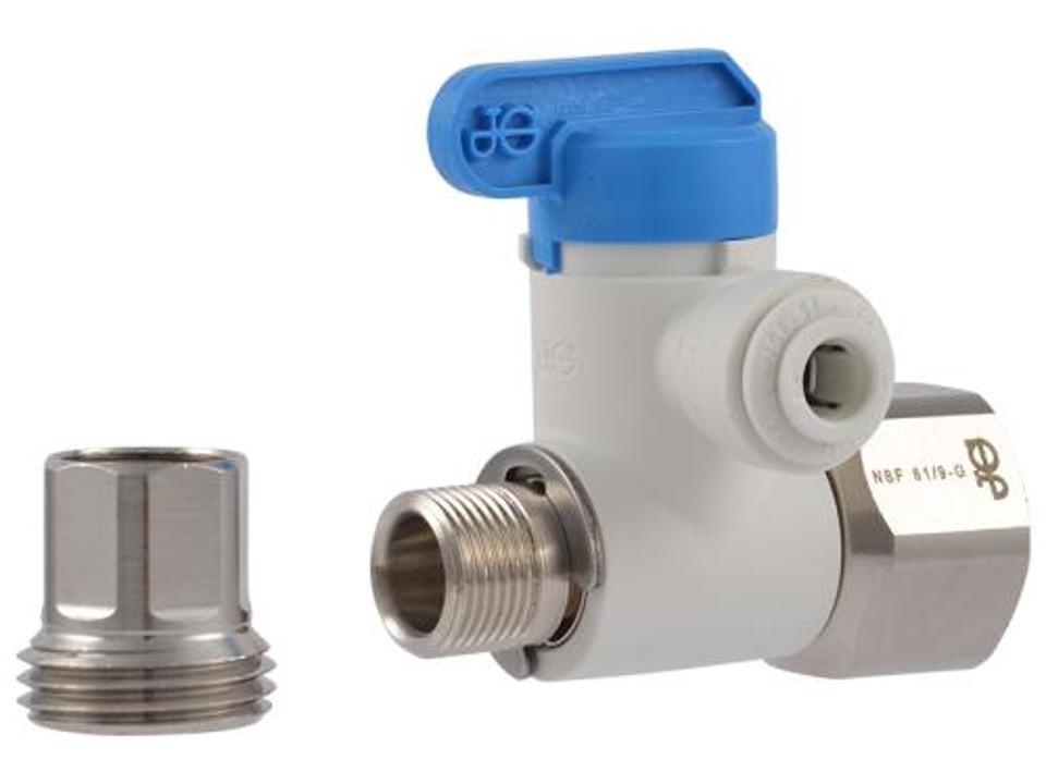 [JHN-ASVPP5LF] John Guest 1/2" F x 3/8" M x 1/4" John Guest Angle Stop Adapter; LF