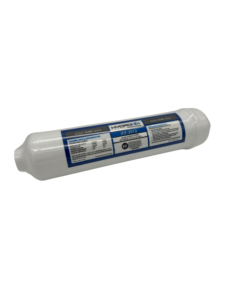 [HWT-ICF-2512] Hydronix Inline Coconut Filter, 3500 GAL, 2.5" x 12", 1/4" FNPT