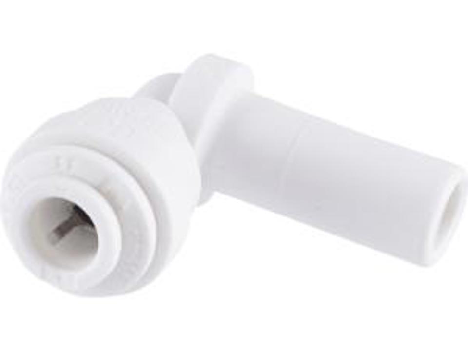 John Guest 3/8" Stem-1/4" Plug In Elbow-Pp: White