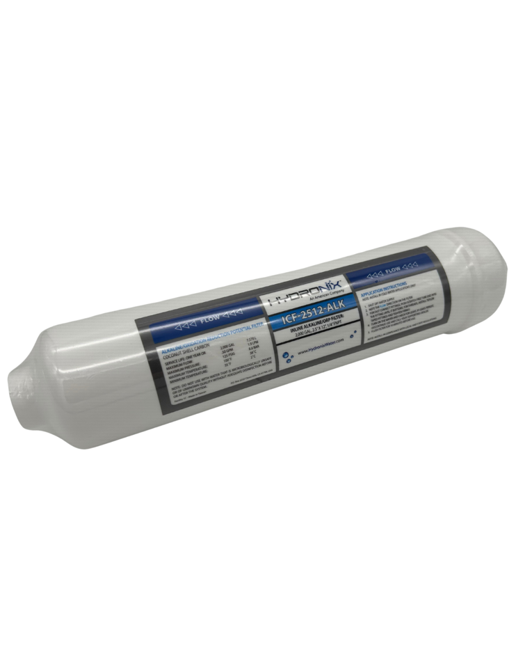Hydronix Inline Alkaline/ ORP Filter 2000 gal 2.5" x 12" 1/4" FNPT