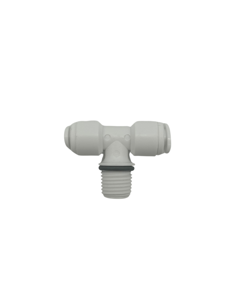 [HWT-HDF-MBT0404] Male Branch Tee, 1/4" Tube x 1/4" NPTF x 1/4" Tube
